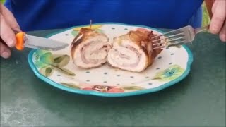 Bacon Wrapped Chicken Cordon Bleu Dutch Oven Recipe [upl. by Mitch]