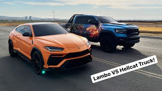 Modified 800 Horsepower Ram TRX vs Stock Lamborghini Urus Epic Battle [upl. by Auliffe188]