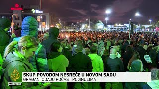 Građani Novog Sada s tugom se opraštaju od poginulih [upl. by Mcclenon]