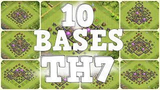 Bases TH7  10 Bases para tu Ayuntamiento Nivel 7  Clash Of Clans [upl. by Aissatan782]