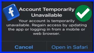 Facebook Account Temporarily unavailable problem solve  Fix FB Account Temporarily Unavailable [upl. by Ellecrag]