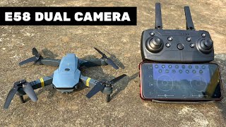 DRONES WALLAH E58 FOLDABLE DUAL CAMERA DRONE UNBOXING amp REVIEW [upl. by Vanessa]