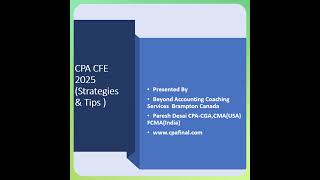 CPA CFE 2025 Exam Canada Strategies amp Tips [upl. by Meggie]