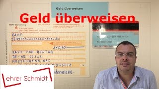 Überweisung ausfüllen  Geld auf ein anderes Konto überweisen  Lehrerschmidt [upl. by Amil]