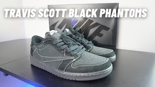 Unboxing The Travis Scott Jordan 1 Low Black Phantoms [upl. by Ymmor]