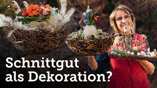 DIY Frühlingshafte österliche Körbchen aus GartenSchnittgut 🤗 [upl. by Eidod]