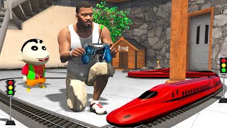 GTA 5  Franklin and Shinchan Trying To Make Fastest RC Bullet Train In GTA 5  GTA 5 Mods [upl. by Aroz]