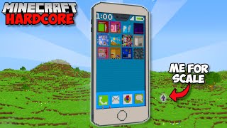 I Built THE WORLDS BIGGEST IPHONE in Minecraft 120 Hardcore 85 [upl. by Bolten]