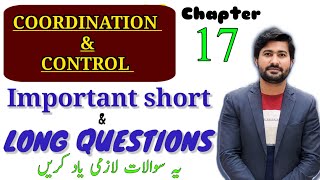 Coordination and control important questions  class 12 biology chapter 3 or 17 [upl. by Sivaj]