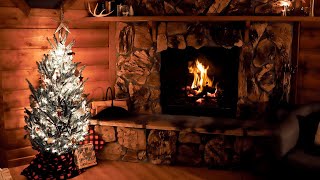 Rustic Holiday Crackling Fireplace  10 Hours  Relaxation [upl. by Peltz]