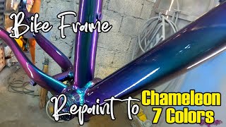 Bike Frame Repaint to CHAMELEON 7 COLORS [upl. by Maurie502]