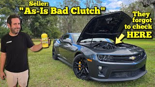 I Bought an Auction Camaro ZL1 with a quotBad Clutchquot and Fixed it in 3 Minutes [upl. by Nev669]