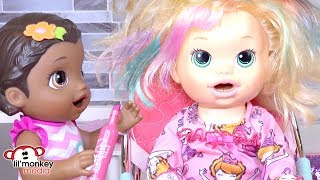 Baby Alive Beauty Salon Haircuts Hair Color Spa Treatments and More [upl. by Rettig222]