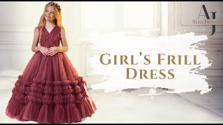 Pink Flower Girls Dress Junior Bridesmaid Dress Girls Frill Dress Formal Evening Gown [upl. by Nordin904]