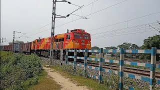 Goods Trains Of India  Perfect Main Road Crossing  Malgadi  Indian railways  Deepa Ultra Tech [upl. by Anaehs551]