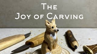 How to Whittle a Fox  Simple Fox Carving  Beginner Carving and Whittling  The Joy of Carving [upl. by Ahsilrak]