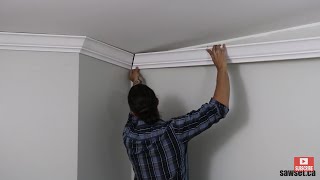 How To Install CROWN MOLDING using a SAWSET PROTRACTOR AMAZON crown molding miter bevel [upl. by Garling]