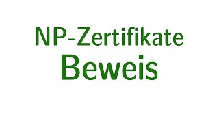 Komplexität 24  NPZertifikate Beweis [upl. by Haggai]