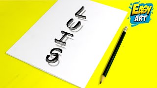 😎 Dibujos 3D letras  Como Dibujar en 3D Letras FLOTANTES Luis  3D Drawing  Desenhos 3D Easy Art [upl. by Sitto207]