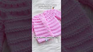 Aprende a tejer un lindo cárdigan para bebés dos agujas crochetforbaby tejidosparabebe shorts [upl. by Amy276]