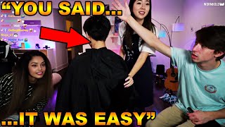 FUSLIELESLIE CUTS RAE AND SYKKUNOS HAIR ON STREAM  FUSCUTS PART 3 The HaircutSYKKUNO [upl. by Erle]