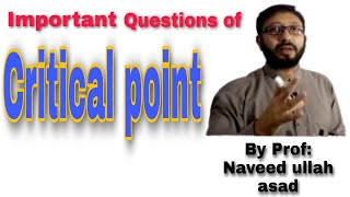 Important Questions of Critical point  Calculus differentiation [upl. by Einafats361]