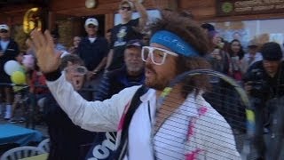 LMFAO Redfoo Plays Tennis Qualifier for US Open [upl. by Harrod]