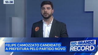 Os candidatos na Record RS Felipe Camozzato fala sobre propostas para a capital [upl. by Fayette]