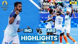 IND Vs ARG Hockey Highlights Harmanpreet Goal Helps India Draw Vs Argentina Paris Olympics 2024 [upl. by Burd308]