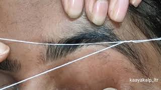 amazing tricks for eyebrow threading आइब्रो बनाने का तरीका  full tutorial step by step [upl. by Ellynad]