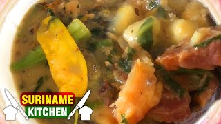 Surinaamse Bravoe Soep Recept  Surinamese Famous Soup Recipe  Suriname Kitchen [upl. by Thurmond925]