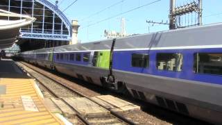 TGV Atlantique train leaving Bordeaux station [upl. by Nabois]