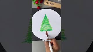 Drawing a Christmas tree is simple and beautiful Childrens Christmas painting is simple and be [upl. by Innep126]