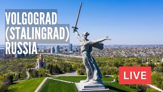 Volgograd STALINGRAD Russia The Motherland Calls Volga Embankment LIVE [upl. by Akerboom]