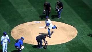 Dodgers Opening Day 2013  Sandy Koufax throws first pitch [upl. by Dunkin]