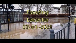 Flooding around Abbey Lane Leicester 03 01 2024 [upl. by Plate]