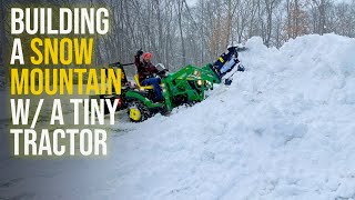 TINY TRACTOR BUILDS A SNOW MOUNTAIN amp HELPS HELPS THE NEIGHBORS ❄️🚜🇺🇸 [upl. by Zetra]