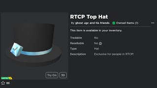 Sniping RTCP Top Hat Roblox Free UGC Limited [upl. by Stefan]