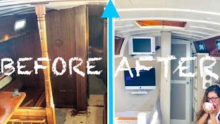 SAILBOAT INTERIOR RESTORATION PROJECT Boat Headliner Installation DIY [upl. by Mufinella]