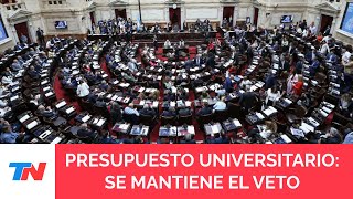 DIPUTADOS El oficialismo logró mantener el veto de Milei a la Ley de Financiamiento Universitario [upl. by Irahcaz]