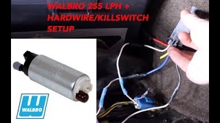 WALBRO 255 FUEL PUMP INSTALL 240SX S13 HARDWIREKILLSWITCH [upl. by Ahsener984]