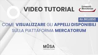 Tutorial Come visualizzare appelli desame disponibili ALL INCLUSIVE  Mercatorum Musa Formazione [upl. by Lotti]