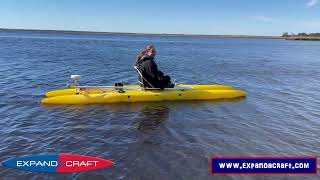 Testing an 18 lb thrust Watersnake Electric Motor on a 12 Expandacraft Paddlecat [upl. by Rohn222]