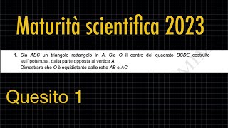 Quesito 1  Criteri di congruenza  Maturità scientifica 2023 ✨RadicediPiGreco✨ [upl. by Tedie]