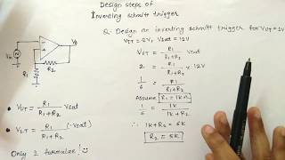 Design steps of Schmitt Trigger in simple way  Solved examples  In hindi [upl. by Berenice]