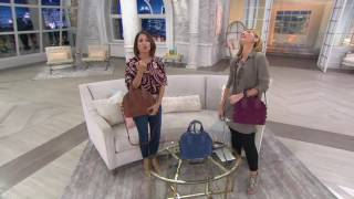 orYANY Italian Suede Domed Satchel Nadine on QVC [upl. by Baseler]