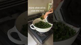 Spanakorizo recipe recipevideo spanakorizo greekfood rice herbs [upl. by Naujek785]