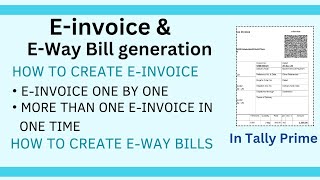 Einvoice in Tally Prime einvoice kaise banaye EWay Bill in Tally Prime eway bill kaise banaye [upl. by Mirak]