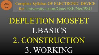 Lec69 Construction amp Working of DepletionMOSFET  EDC  R K Classes  Hindi [upl. by Thirza]