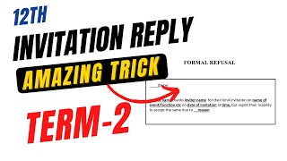 invitation and replies class 12 tricks  invitation writing class 12  12 invitation term 2 [upl. by Leinahtam]